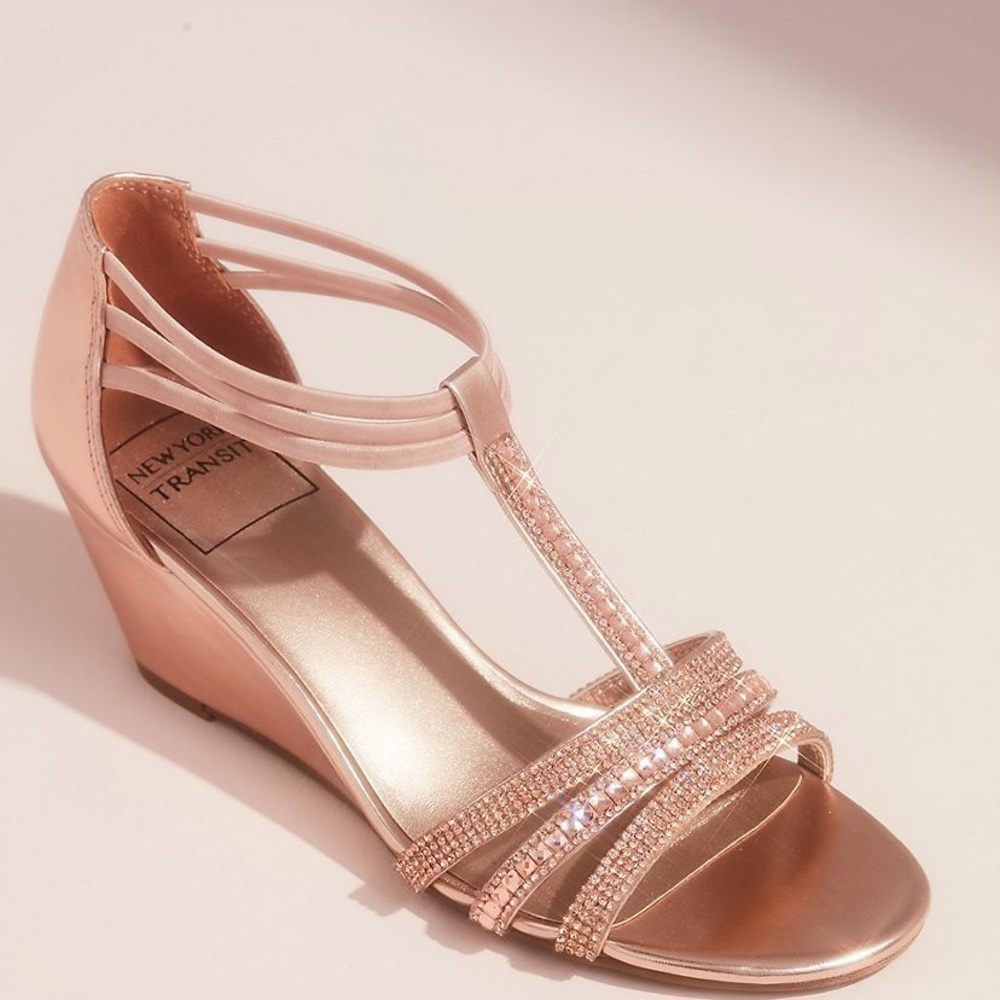 Size 7.5 Rose Gold Sandals